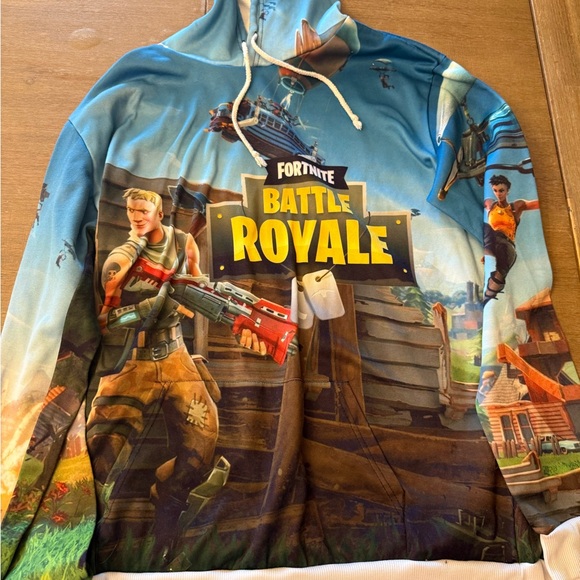 Fort nite Other - Men’s Battle Royale Hoodie - Blue and Brown